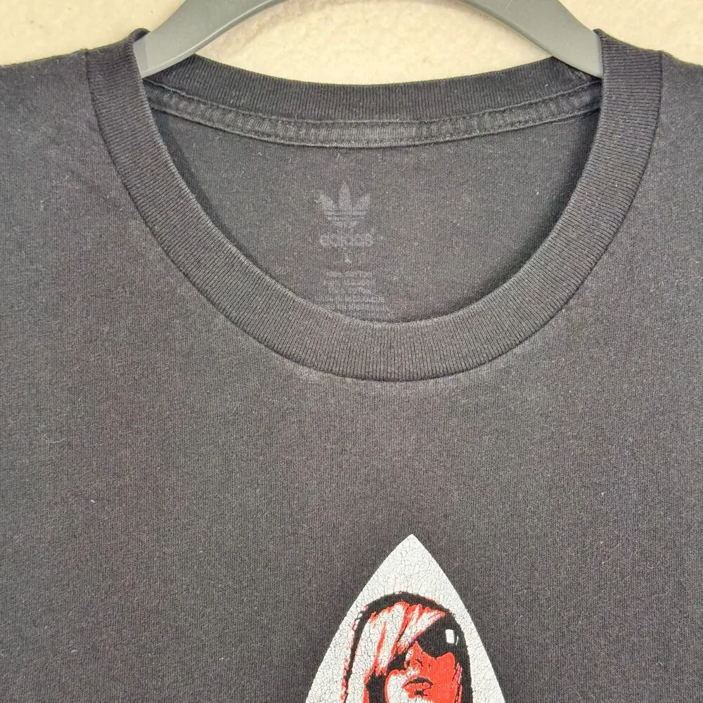 Adidas Originals Black Short Sleeve Y2K Graphic Tree Foil T-Shirt Size Large